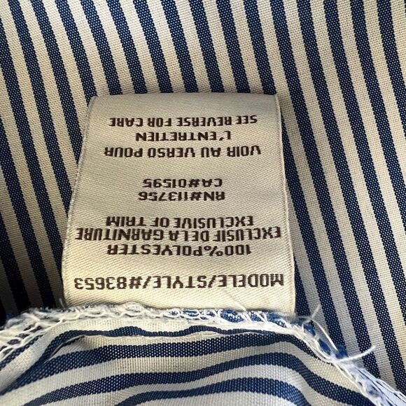 Urbanology Blue Striped Off-Shoulder Sundress with Lace Trim, Medium - Picture 8 of 8